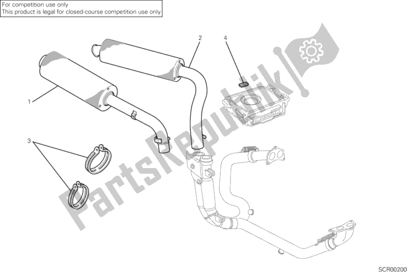 Tutte le parti per il 190 - Impianto Di Scarico del Ducati Superbike 996 SPS III 2000